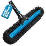 WXFANA 20" Wide Pool Brush Head, Heavy Duty Pool Cleaning Brush with 12-Rows Soft Bristles, Inground/Above Ground Pool Brushes with Curved Ends, Safe for Vinyl Liner
