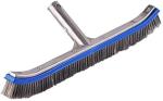 Swimming Pool Brush for Cleaning Pool Walls,Tiles & Floors,Heavy Duty 18" Aluminum Stainless Steel Wire Bristle Pool Scrub Brush for Curved Cleaning Brushes with EZ Clips