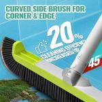 18" Pool Brush Head for Cleaning Swimming Pool Walls, Curved Ends High-Efficiency Scrub Brush for Tile, Fiberglass, Flooring and Vinyl Pools, Fits Φ1.25” Poles (Green & Black)