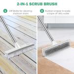 SetSail Floor Scrub Brush with 51-Inch Long Adjustable Handle 2 in 1 Scrape Brush Stiff Bristle Floor Scrubber for Cleaning Shower Bathroom Garage Kitchen Wall Deck Tub Tile