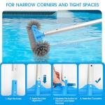 TidyMister 12.5'' Round End Pool Brush Head - Cleaning Wall & Tiles & Steps, Sturdy Nylon Bristles, Scrub Brush for Inground/Above Ground Pool, Spa, Hot Tub, No Pole