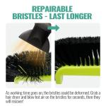 18" Pool Brush Head for Cleaning Swimming Pool Walls, Curved Ends High-Efficiency Scrub Brush for Tile, Fiberglass, Flooring and Vinyl Pools, Fits Φ1.25” Poles (Green & Black)