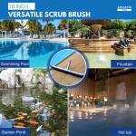 Aquatix Pro Pool Brush Head, 18" Heavy Duty for Cleaning Walls & Floors, Stainless Steel Bristles, Reinforced Aluminum Back, Curved Ends for Corners, EZ Clip, Swimming Pool Brushes for Tiles & Steps