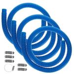 U.S. Pool Supply Above Ground Pool Hose Replacement 1.25" Diameter x 59" Long, Pack of 3 - Blue Premium Pool Filter Pump Hoses Compatible with Intex 607, 637 Pumps, 330, 530, 1000 GPH - 6 Metal Clamps