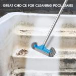 TidyMister 12.5'' Round End Pool Brush Head - Cleaning Wall & Tiles & Steps, Sturdy Nylon Bristles, Scrub Brush for Inground/Above Ground Pool, Spa, Hot Tub, No Pole