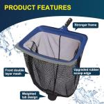 Deluxe Swimming Pool Cleaning Kit Including Pool Skimmer Net with Rubber Edge, 17.5" Pool Brush Head & Rotatable Pool Scrub Brush, Heavy Duty Pool Cleaning Kit Inground & Above Ground Pool (No Pole)