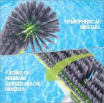 Professional Swimming Pool Brush Head with Round Ends,17.5" Heavy Duty Aluminum Back for Cleaning Pool Walls, 7 Rows Premium Nylon Bristles with EZ Clips (Green Grey)