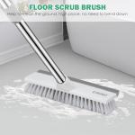 SetSail Floor Scrub Brush with 51-Inch Long Adjustable Handle 2 in 1 Scrape Brush Stiff Bristle Floor Scrubber for Cleaning Shower Bathroom Garage Kitchen Wall Deck Tub Tile