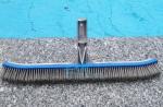 Aquatix Pro Pool Brush Head, 18" Heavy Duty for Cleaning Walls & Floors, Stainless Steel Bristles, Reinforced Aluminum Back, Curved Ends for Corners, EZ Clip, Swimming Pool Brushes for Tiles & Steps