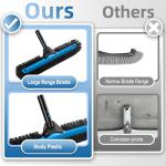 WXFANA 20" Wide Pool Brush Head, Heavy Duty Pool Cleaning Brush with 12-Rows Soft Bristles, Inground/Above Ground Pool Brushes with Curved Ends, Safe for Vinyl Liner