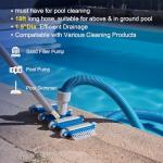 Pool Vacuum Hose With Swivel Cuff 1-1/2" Diameter 18FT Flexible Heavy Duty Pool Vacuum Cleaning Hose Perfect for Above&In Ground Swimming Pool