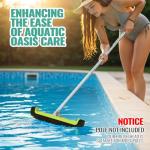 18" Pool Brush Head for Cleaning Swimming Pool Walls, Curved Ends High-Efficiency Scrub Brush for Tile, Fiberglass, Flooring and Vinyl Pools, Fits Φ1.25” Poles (Green & Black)