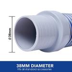 POOLWHALE Professional Swimming Pool Vacuum Cleaner Hose -1.5” 8 Piece Hoses, Perfect Vacuum Extension/Replacement - Compatible with all Major Automatic Pool Cleaners