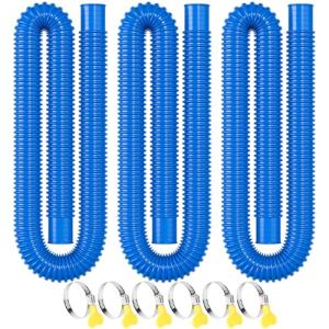 Pool Hose for Above Ground Pools, 3 PACK 1.25" Pool Filter Hoses Accessory Pool Pump Replacement 41 Inch Long with Clamps