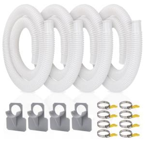 Pool Pump Hose for Above Ground Pools, 4 Pack 1.25" Diameter Pool Filter Hose Accessory Pool Pump Replacement 59 Inch Long with 4 Clamps and 4 Pipe Holders