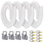 Pool Pump Hose for Above Ground Pools, 4 Pack 1.25" Diameter Pool Filter Hose Accessory Pool Pump Replacement 59 Inch Long with 4 Clamps and 4 Pipe Holders
