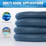 Pool Vacuum Hose With Swivel Cuff 1-1/2" Diameter 18FT Flexible Heavy Duty Pool Vacuum Cleaning Hose Perfect for Above&In Ground Swimming Pool