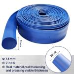 YASHINE PVC Drain HOSE 2"*100ft, Pool Backwash Hose, Heavy Duty Reinforced Blue PVC Lay Flat Water, For Swimming Drain Pools and Clean Filters, with 2 Clamp