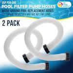 U.S. Pool Supply Above Ground Pool Hose Replacement 1.5" Diameter x 40" Long, Pack of 2 - Compatible with Intex Pool Filter Pump Hoses, Sand Filters, Saltwater Systems with 1,500 to 2,500 GPH