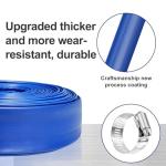 YASHINE PVC Drain HOSE 2"*100ft, Pool Backwash Hose, Heavy Duty Reinforced Blue PVC Lay Flat Water, For Swimming Drain Pools and Clean Filters, with 2 Clamp