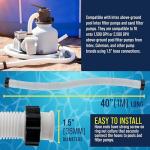 U.S. Pool Supply Above Ground Pool Hose Replacement 1.5" Diameter x 40" Long, Pack of 2 - Compatible with Intex Pool Filter Pump Hoses, Sand Filters, Saltwater Systems with 1,500 to 2,500 GPH