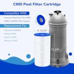 Fil-fresh C900 Pool Filter Cartridges Compatible with Hayward C900, Replacement for Pleatco PA90, Hayward CX900RE, Unicel C-8409, 90 sq.ft