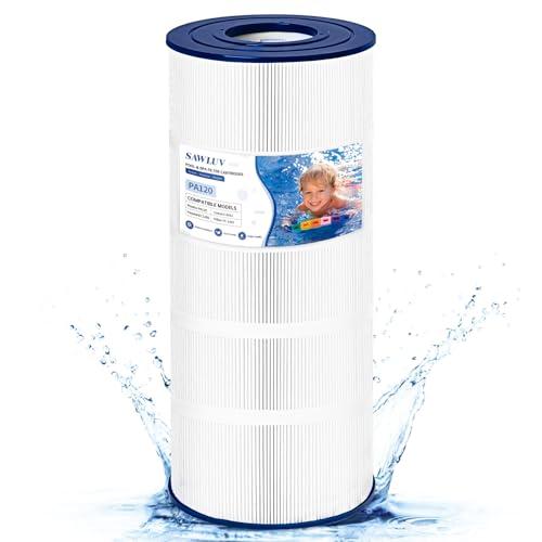 sawluv Replacement PA120 Pool Filter Compatible with Hayward C1200, CX1200RE, Unicel C-8412, Filbur FC-1293, Fit for Waterway Clearwater II 125, Pro Clean PCCF-125, Replace 817-0125N, 120 Sq. Ft