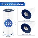 sawluv Replacement PA120 Pool Filter Compatible with Hayward C1200, CX1200RE, Unicel C-8412, Filbur FC-1293, Fit for Waterway Clearwater II 125, Pro Clean PCCF-125, Replace 817-0125N, 120 Sq. Ft
