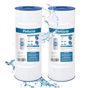 PELLUCID C1200 Pool Filter Compatible with Hayward C1200, CX1200RE, Pleatco PA120, Unicel C-8412, Filbur FC-1293, Clearwater II 125, Waterway Pro Clean PCCF-125, 817-0125N, 120 sq.ft, 2 Pack