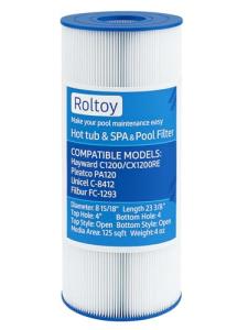 Pool Filter Cartridge Compatible with Hayward Star Clear C1200, CX1200RE, Pleatco PA120, Unicel C-8412, Filbur FC-1293, Clearwater II 125, 817-0125N, Waterway Pro Clean PCCF-125, 120 Sq. Ft, 1 Pack