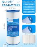 Pool Filter Cartridge Compatible with Hayward Star Clear C1200, CX1200RE, Pleatco PA120, Unicel C-8412, Filbur FC-1293, Clearwater II 125, 817-0125N, Waterway Pro Clean PCCF-125, 120 Sq. Ft, 1 Pack