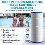 LACQUA Pool Filter Cartridge LQ120 120 SqF for Hayward C1200, CX1200RE, Pleatco PA120, PA120-EC, Unicel C-8412, Filbur FC-1293, Clearwater II 125, Waterway PCCF-125. Hose Nozzle Included