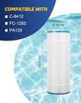 ZOTEE PA120 Swimming Pool Filter Replaces CX1200RE,C1200, C-8412,Darlly 81202,Filbur FC-1293,Waterway Clearwater II,Pro Clean 125,817-0125N,Aladdin 22002,120 Sq.Ft Pool Filter Cartridge,1 Pack