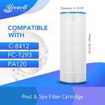 Yoozell PA120 Swimming Pool Filter Replaces for Unicel C-8412 120Sq.ft Filbur FC-1293 CX1200RE C1200 Pro Clean 125 817-0125N Hayward C1200 CX1200RE PLF120A Darlly 81202 1 Pack