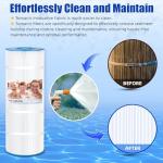 Tomanic C1200 Pool Filter Cartridge Replace Hayward CX1200RE, Unicel C-8412, Filbur FC-1293, PA120, Waterway Clearwater II 125, Pro-Clean 125- Certified with NSF 50 for Material Safety(120 Sq.ft)