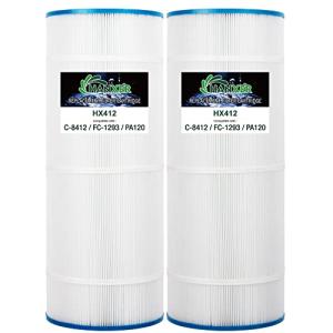 HANXER® C-8412 Swimming Pool Filter Replaces for PA120, CX1200RE, C1200, Filbur FC-1293, Pro Clean 125, 817-0125N, Aladdin 22002, SD-00105, 81202 120 Sq.Ft Filter Cartridge, Pack of 2