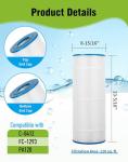 BLUEFLO Pool Filter Cartridge Replacement for Unicel C-8412, Hayward C1200, CX1200RE, Filbur FC-1293, PA120, 23-5/16” x 8-15/16”, Pack of 1