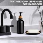 Black Bathroom Accessories Set 5 Pcs, Matte Black Bathroom Accessories, Plastic Soap Dispenser and Toothbrush Holder Set, Soap Dish, Cotton Swab Jar, Black Bathroom Set, Boho Bathroom Decor