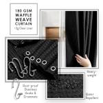 Clara Clark Bathroom Accessories Set - Bathroom Set, Bathroom Accessory Set, Shower Curtain Set, Toilet Brush, Trash Can & Soap Dispenser - Black - 20PC