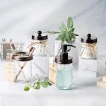 Amolliar Mason Jar Bathroom Accessories Set 4 Pcs -Lotion Soap Dispenser & 2 Qtip Holders & Toothbrush Holder - Rustic Farmhouse Decor, Bathroom Home Decor, Perfect Decorating Idea (Oil Rubbed Bronze)