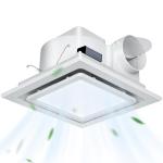 Gopper 12" Ultra Quiet Bathroom Exhaust Fan with 6500K LED Light, 1.0 Sone 120 CFM, 10x10 Mount, 1500 LM Ceiling Ventilation Fan, Energy Efficient