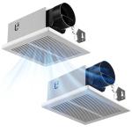 Amico Bathroom Exhaust Fan 2 Pack, 80 CFM, 1.0 Sones, Low Noise, Easy to Install, Ceiling Mounted Retrofit Ventilation Fans, No Attic Access Needed- UL Certified
