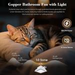 Gopper 12" Ultra Quiet Bathroom Exhaust Fan with 6500K LED Light, 1.0 Sone 120 CFM, 10x10 Mount, 1500 LM Ceiling Ventilation Fan, Energy Efficient