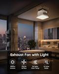 Fitop Bathroom Exhaust Fan with Light, 110 CFM 43W 1200LM Ceiling Mount Shower Ventilation Exhaust with Light, 1.0 Sones Bathroom Vent with Light, Bathroom Fan LED Light 3000K/4000K/5000K