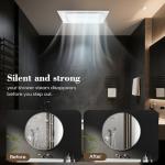 Gopper 12" Ultra Quiet Bathroom Exhaust Fan with 6500K LED Light, 1.0 Sone 120 CFM, 10x10 Mount, 1500 LM Ceiling Ventilation Fan, Energy Efficient