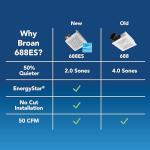 Broan-Nutone® Bathroom Exhaust Fan, 50 CFM Modern Grille, Energy Star Fan, 2.0 Sones