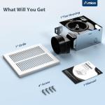 Amico Bathroom Exhaust Fan 2 Pack, 80 CFM, 1.0 Sones, Low Noise, Easy to Install, Ceiling Mounted Retrofit Ventilation Fans, No Attic Access Needed- UL Certified