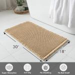 MIULEE Set of 2 Waffle Bathroom Rugs, Boho Bath Rugs Non Slip Washable, Super Absorbent Bath Mats, Ultra Soft Rubber Backed Shower Mats for Bathroom Floor, Tub and Shower, Brown, 18x30 Inch