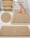 Smiry Waffle Bath Mat 30x20, Extra Soft Absorbent Bathroom Rugs, Non Slip Machine Washable Quick Dry Bath Rugs for Bathroom Floor, Tub, Shower, Home Decor Accessories, Brown