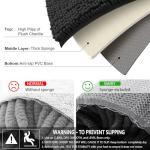 Smiry Luxury Chenille Bathroom Rugs 30x20, Extra Soft and Absorbent Shaggy Bath Mat, Machine Washable, Non-Slip Plush Carpet Runner for Tub, Shower, and Floor, Home Decor Accessories, Black